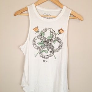 Chaser Tops - NWT Chaser Racer Back Tee Snakes & Roses Chaser Tops - NWT Chaser Racer Back Tee Snakes & Roses